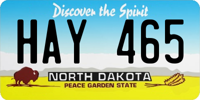 ND license plate HAY465