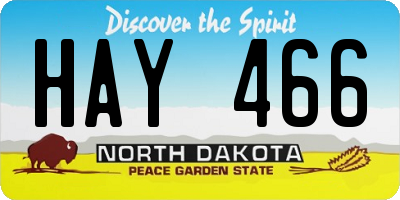 ND license plate HAY466