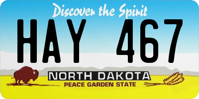 ND license plate HAY467