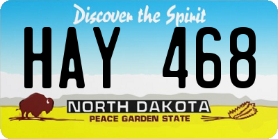 ND license plate HAY468