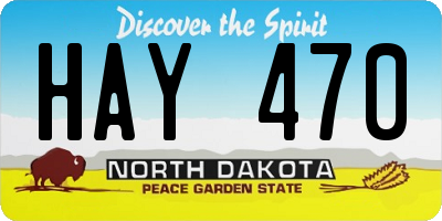 ND license plate HAY470