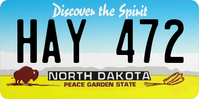 ND license plate HAY472