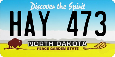 ND license plate HAY473