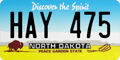 ND license plate HAY475