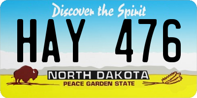 ND license plate HAY476