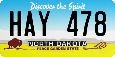 ND license plate HAY478