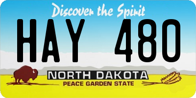 ND license plate HAY480