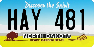 ND license plate HAY481