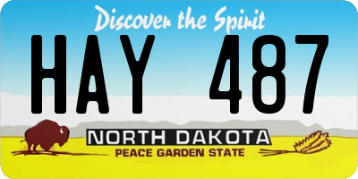 ND license plate HAY487