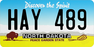 ND license plate HAY489