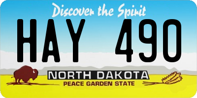 ND license plate HAY490