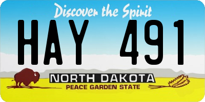 ND license plate HAY491