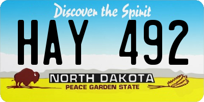 ND license plate HAY492