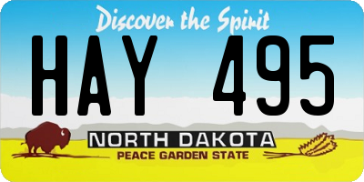 ND license plate HAY495