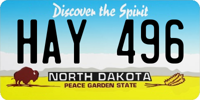 ND license plate HAY496