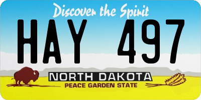 ND license plate HAY497