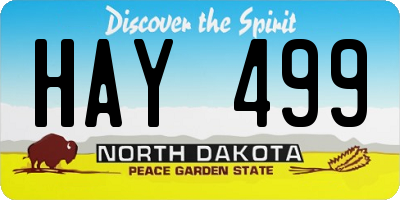 ND license plate HAY499