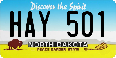 ND license plate HAY501