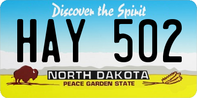 ND license plate HAY502