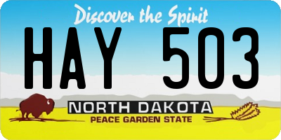 ND license plate HAY503