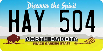 ND license plate HAY504