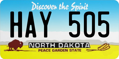 ND license plate HAY505