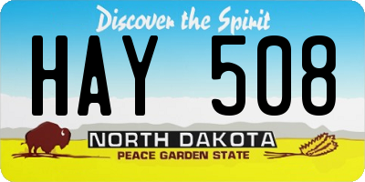 ND license plate HAY508