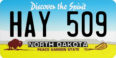 ND license plate HAY509