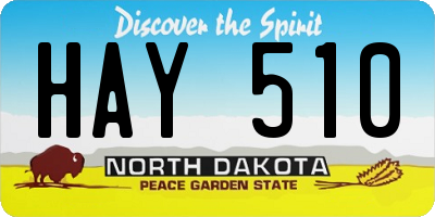 ND license plate HAY510