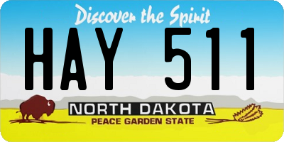 ND license plate HAY511