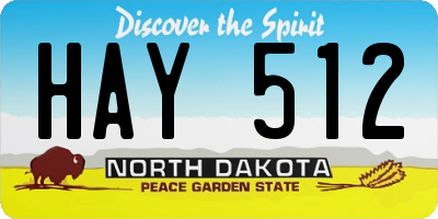 ND license plate HAY512