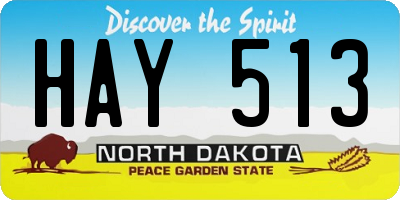 ND license plate HAY513