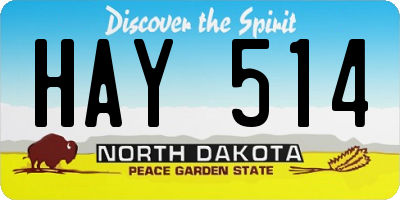 ND license plate HAY514