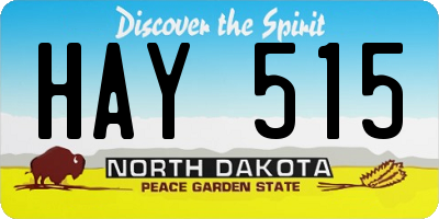 ND license plate HAY515