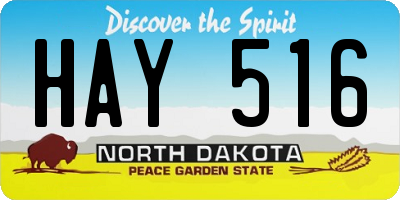 ND license plate HAY516