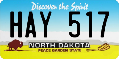 ND license plate HAY517