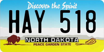 ND license plate HAY518