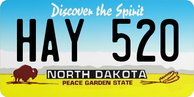 ND license plate HAY520