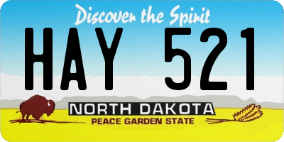 ND license plate HAY521