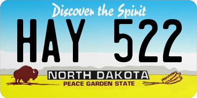 ND license plate HAY522