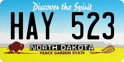 ND license plate HAY523