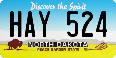 ND license plate HAY524