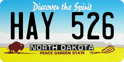 ND license plate HAY526