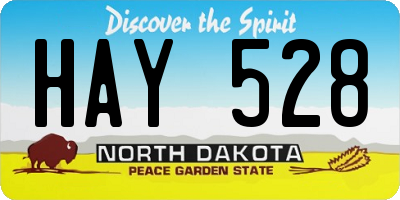 ND license plate HAY528