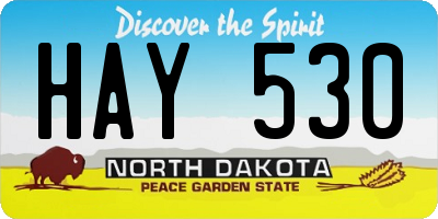 ND license plate HAY530