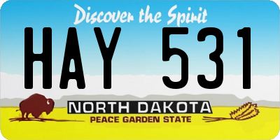 ND license plate HAY531