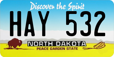 ND license plate HAY532