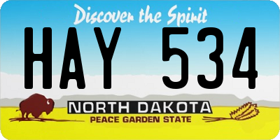 ND license plate HAY534