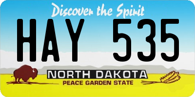 ND license plate HAY535