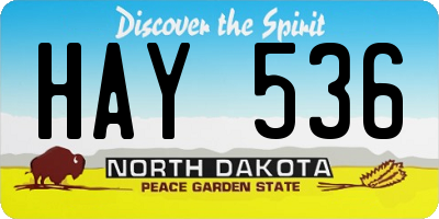 ND license plate HAY536